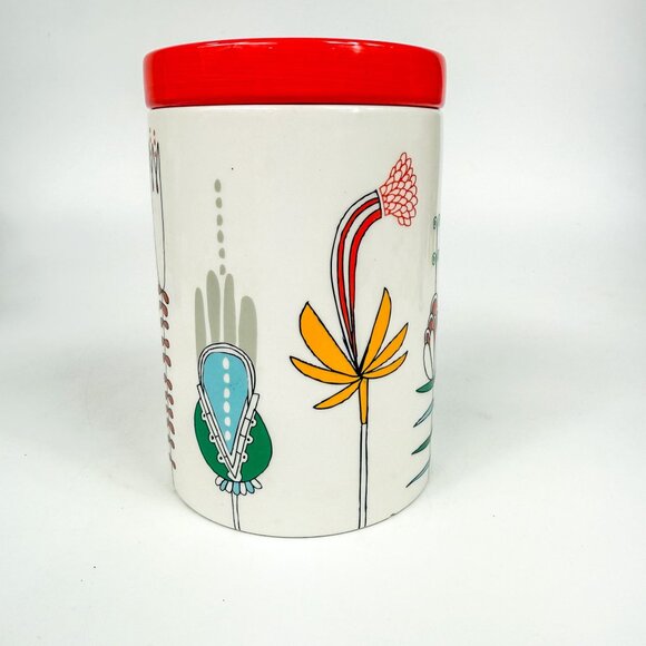 Julia Rothman Ceramic Modernist Flowers Canister Jar - Picture 2 of 10
